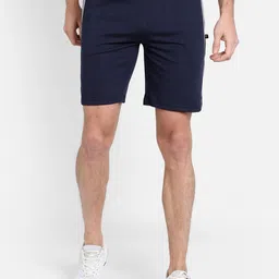 PROTEENS Men Navy Blue Solid Regular Fit Sports Shorts-picture-0