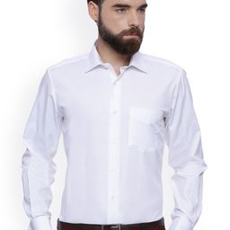 Van Heusen Men White Slim Fit Self Design Formal Shirt-image-53