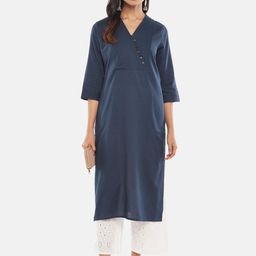 RANGMANCH BY PANTALOONS Women Navy Blue Kurta-picture-47