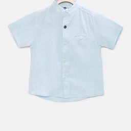 TONYBOY Boys Blue Regular Fit Solid Casual Shirt-image-70