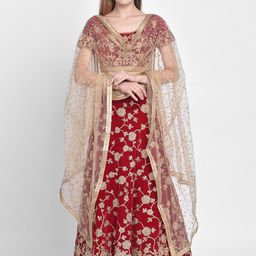 Dupatta Bazaar Gold-Coloured Embroidered Dupatta-29