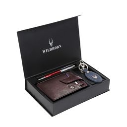 WildHorn Men Brown & Blue RFID Protected Genuine High Quality Leather Accessory Gift Set-picture-10