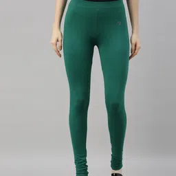 TWIN BIRDS Women Green Solid Churidar-Length Leggings-picture-9