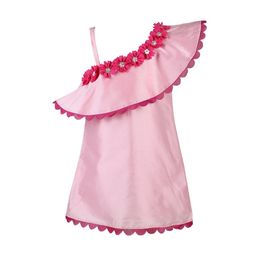 A Little Fable Girls Pink Solid A-Line Dress-image-42