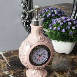 A Vintage Affair- Home Decor Pink & White Vintage Clock Liquid Soap Dispenser-image-64