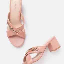 Allen Solly Open Toe Chain Detail Block Heels-16