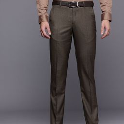 Louis Philippe Men Slim Fit Self Design Formal Trousers-picture-36