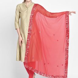 Dupatta Bazaar Red Solid Dupatta-picture-42