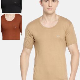 Dollar Bigboss Men's Solid Pack of 3 Combed Cotton Shrinkless Vest MDVE-02-COLOUR-PO3-C1-37