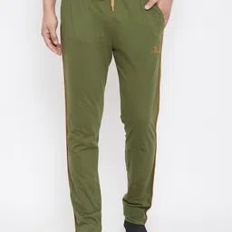 Adobe Men Olive Green Solid Straight-Fit Track Pants-image-64