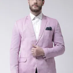 Hangup Men Purple Solid Single Breasted Slim fit Blazer-image-12