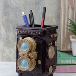 A Vintage Affair- Home Decor Brown Vintage Camera Desk Organizer-image-33