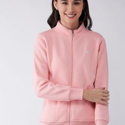 FEMEA Women Peach-Coloured Solid Sweatshirt-image-95