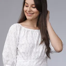 Tokyo Talkies White Embroidered Crop Top-picture-12