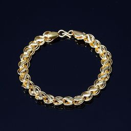 PANASH Men Gold-Plated Metal Gold-Plated Handcrafted Link Bracelet-image-47