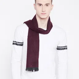 Alvaro Castagnino Men Maroon Printed Muffler-image-74