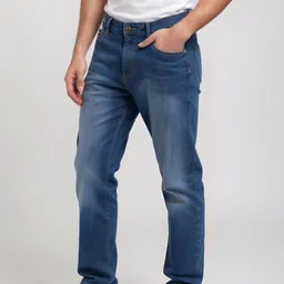 glitchez Men Straight Fit Light Fade Stretchable Jeans-picture-2