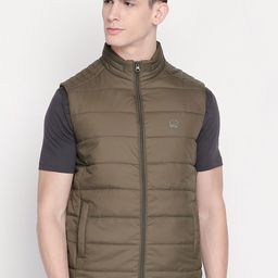 Status Quo Men Green Solid Padded Jacket-image-84
