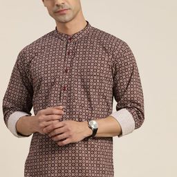 Hancock Kalamkari Printed Pure Cotton Straight Kurta-image-8