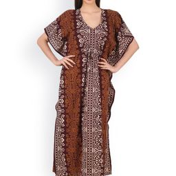 Masha Brown Printed Maxi Nightdress NT-A58-589-image-30