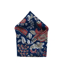 Blacksmith Men Blue & Red Floral Printed Linen Pocket Square-picture-43