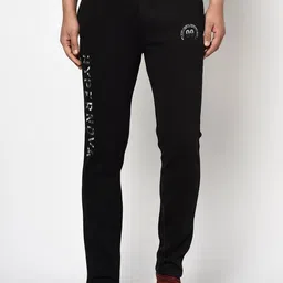 Octave Men Black Printed Slim-Fit Track Pants-image-64