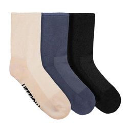 Heelium Unisex Beige Pack of 3 Solid Anti-Odour Sustainable Calf-Length Socks-27