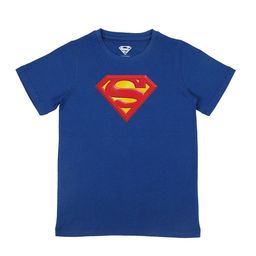 Superman Boys Blue Printed V-Neck Applique T-shirt-image-17