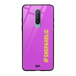 DailyObjects Purple & Yellow Shopaholic OnePlus 8 Glass Case-25