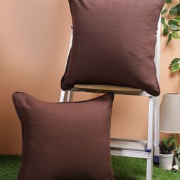 Soumya Set Of 2 Brown Square Cushion Covers-4