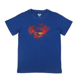 Superman Boys Blue Superman Printed Pure Cotton T-shirt-image-7
