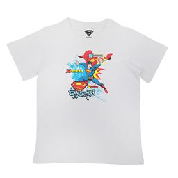 Superman Boys White Superman Printed Pure Cotton T-shirt-image-77