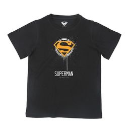 Superman Boys BlackPrinted Applique T-shirt-image-44