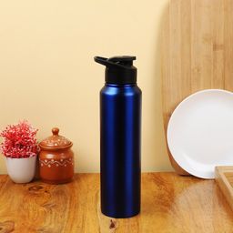 INCRIZMA Set of 2 Blue & Black Solid Fridge & Sports Water Bottles-17