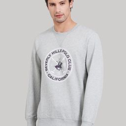 Beverly Hills Polo Club Men Grey Printed Sweatshirt-image-46