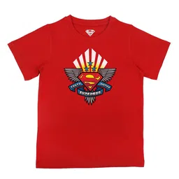 Superman Boys Red Superman Printed T-shirt-image-93