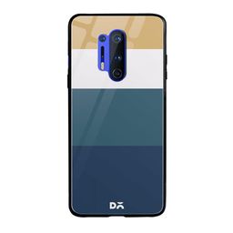 DailyObjects Blue & Tan Brown Subtle Quad OnePlus 8 Pro Glass Case-10