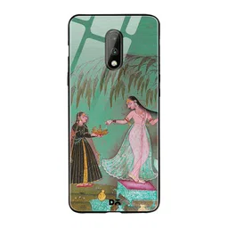 DailyObjects Green & Pink Maids with Offerings OnePlus 7 Glass Mobile Case-27