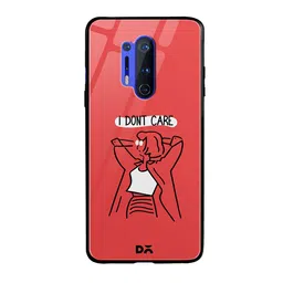DailyObjects Pink & White I Don't Care OnePlus 8 Pro Glass Case-39