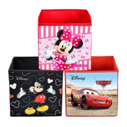 Kuber Industries Set Of 3 Disney Printed Foldable Storage Boxes With Handles-22