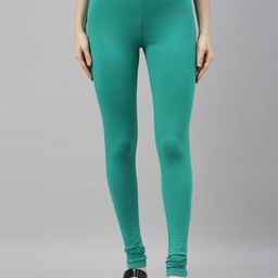 TWIN BIRDS Women Green Solid Churidar-Length Leggings-picture-18