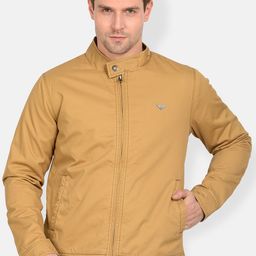 t-base Men Khaki Solid Lightweight Bomber Jacket-image-42
