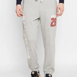 BODYACTIVE Men Grey Melange Printed Regular-Fit Joggers-image-51