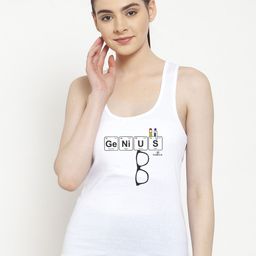 Friskers Women White & Black Printed Camisole-image-70