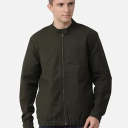 t-base Men Olive Green Solid Tailored Jacket-19
