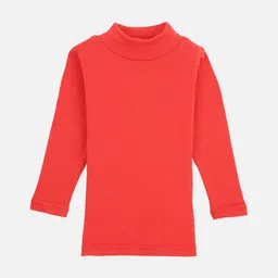 PROTEENS Girls Red Solid High Neck T-shirt-picture-21