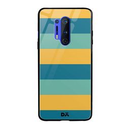DailyObjects Yellow & Teal Blue Tropical Lines OnePlus 8 Pro Glass Case-20