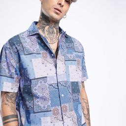glitchez Urban Dope Paisley Printed Oversized Shirt-image-99