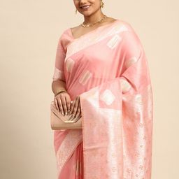 Sztori Ethnic Motifs Zari Linen Blend Banarasi Saree-picture-37