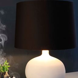 Grated Ginger Black & Grey Solid Handcrafted Bedside Standard Table Top Lamp with Shade image 2